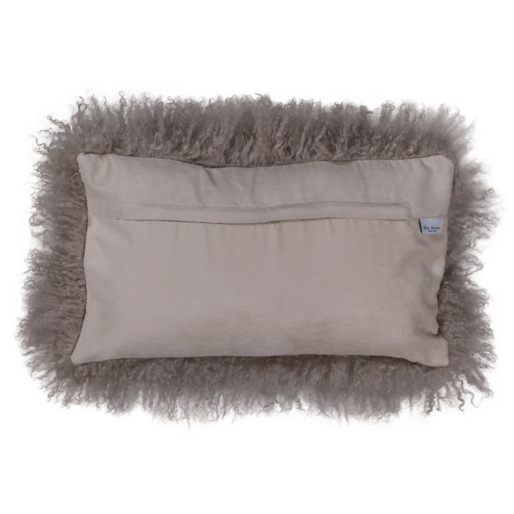 Tibetisches Lammfell Kissen - Sand - 30x50cm