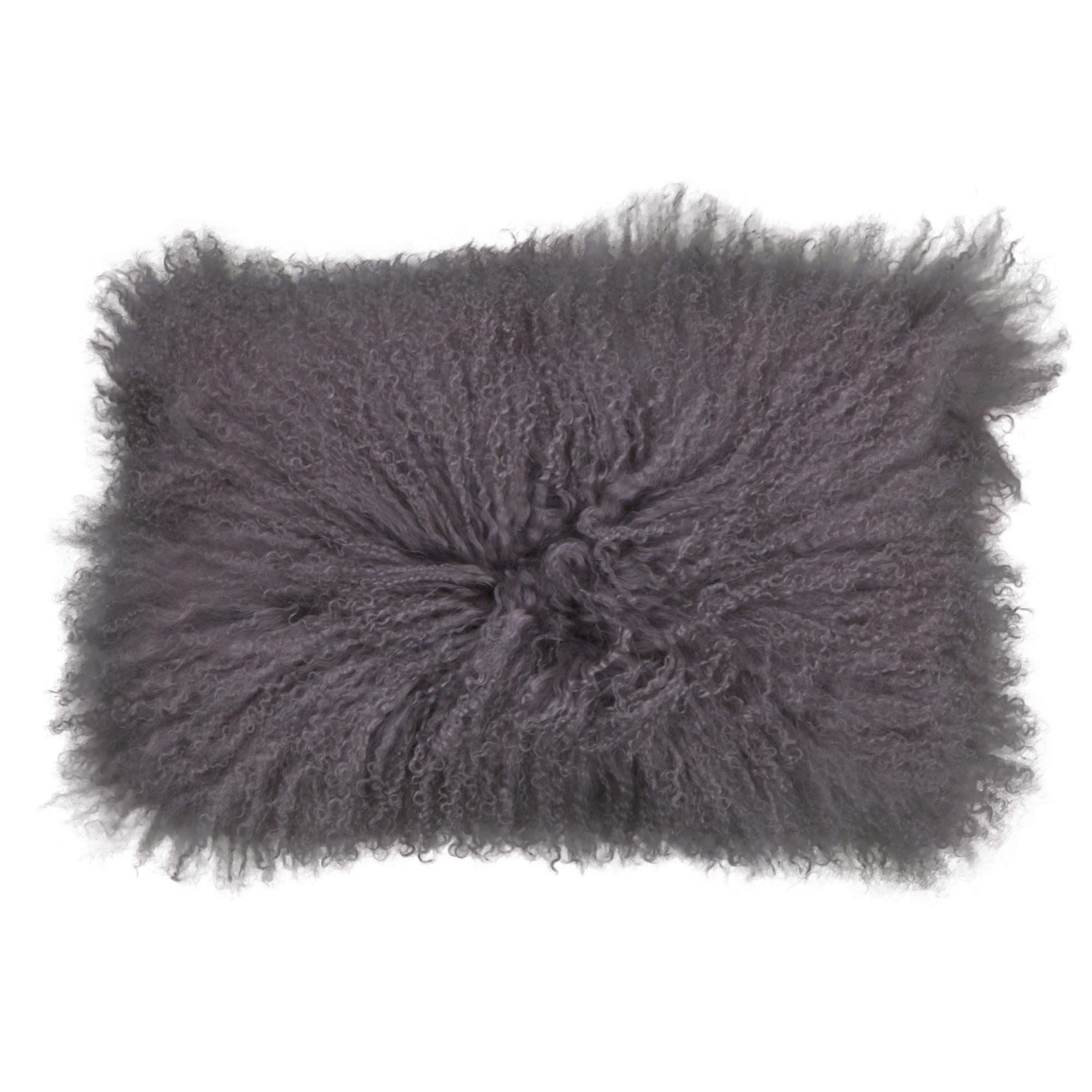 Tibetisches Lammfell Kissen - Taupe - 30x50cm