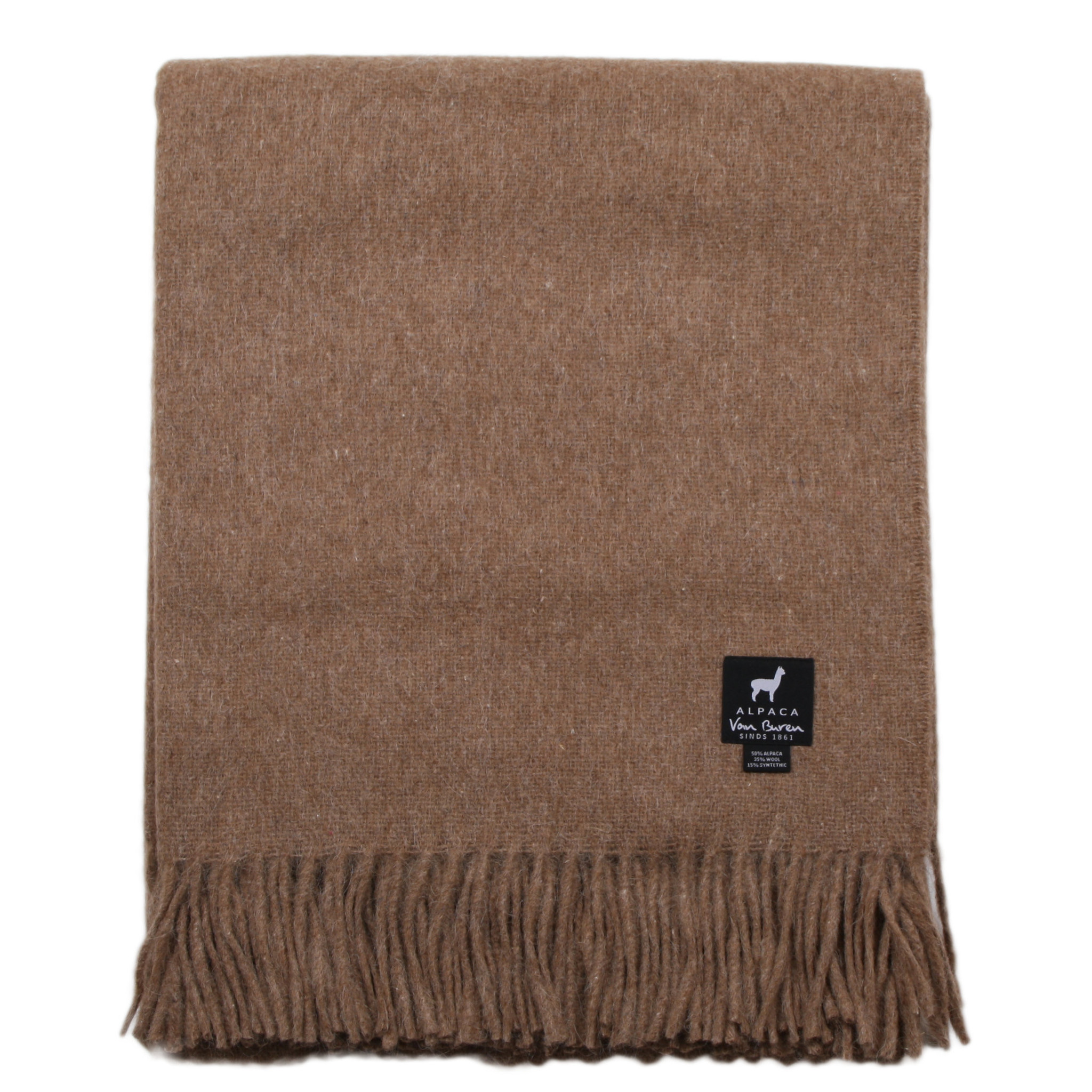 Alpaka Wollplaid in Caramel