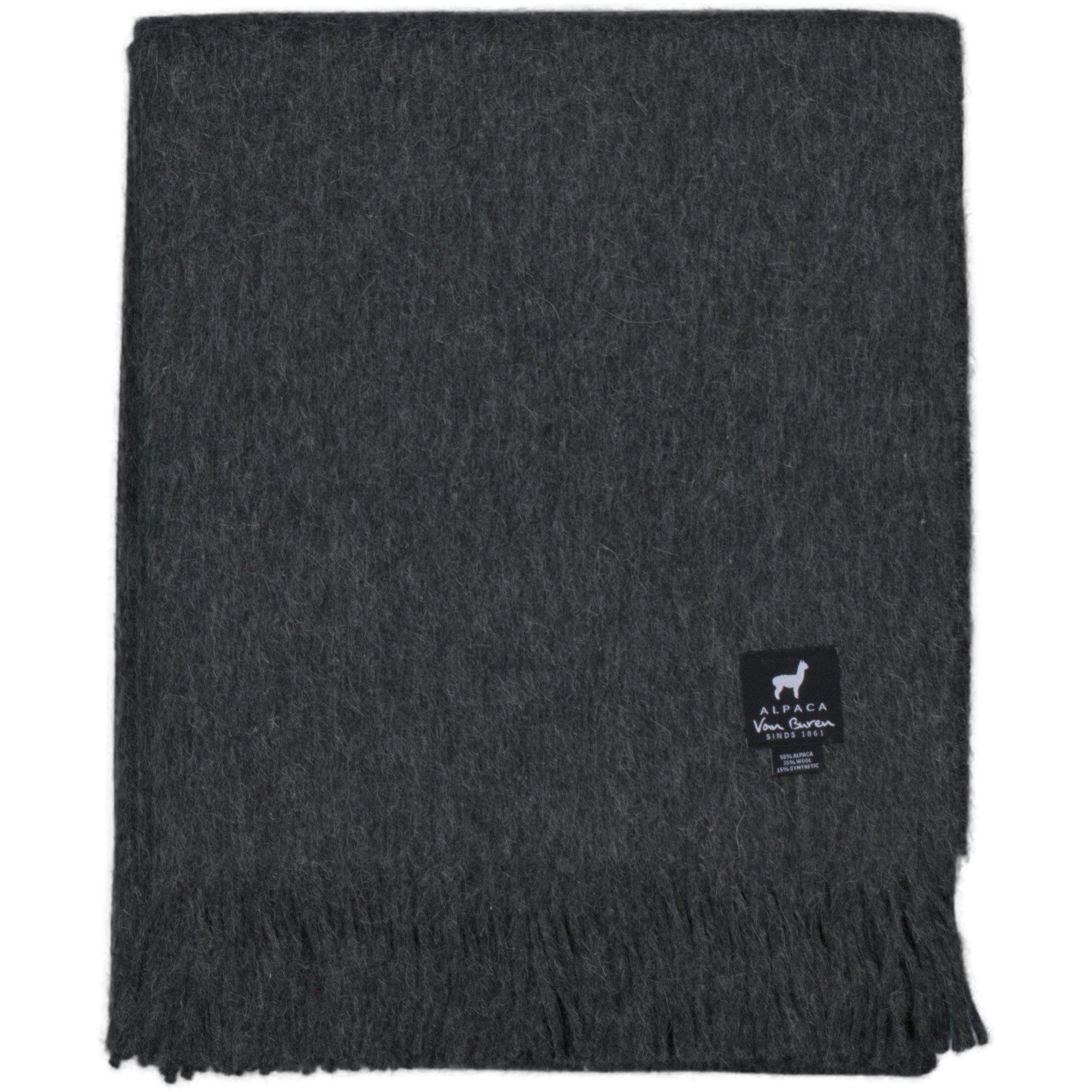 Plaid Alpakawolle in Anthrazit