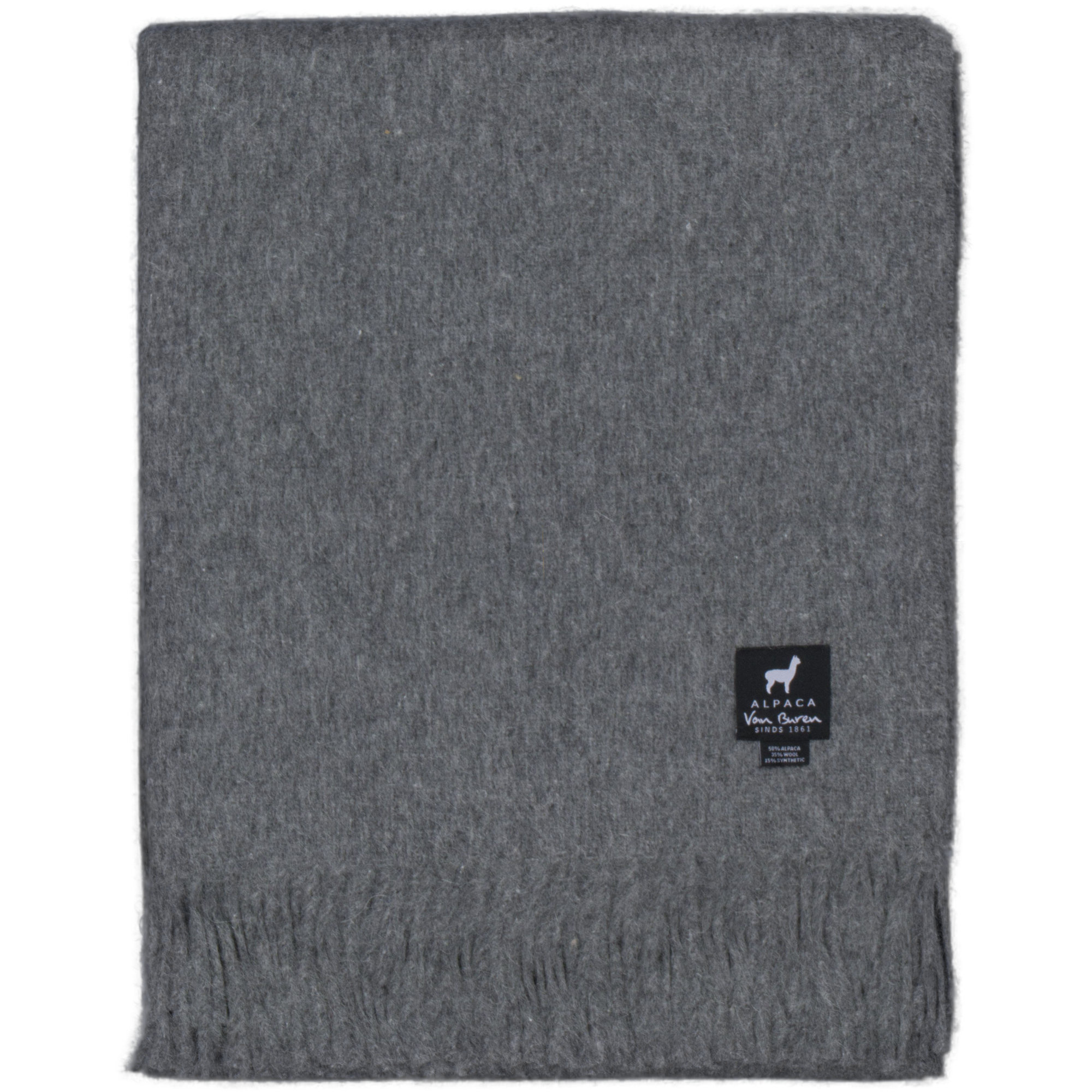 Plaid Alpakawolle in Grau