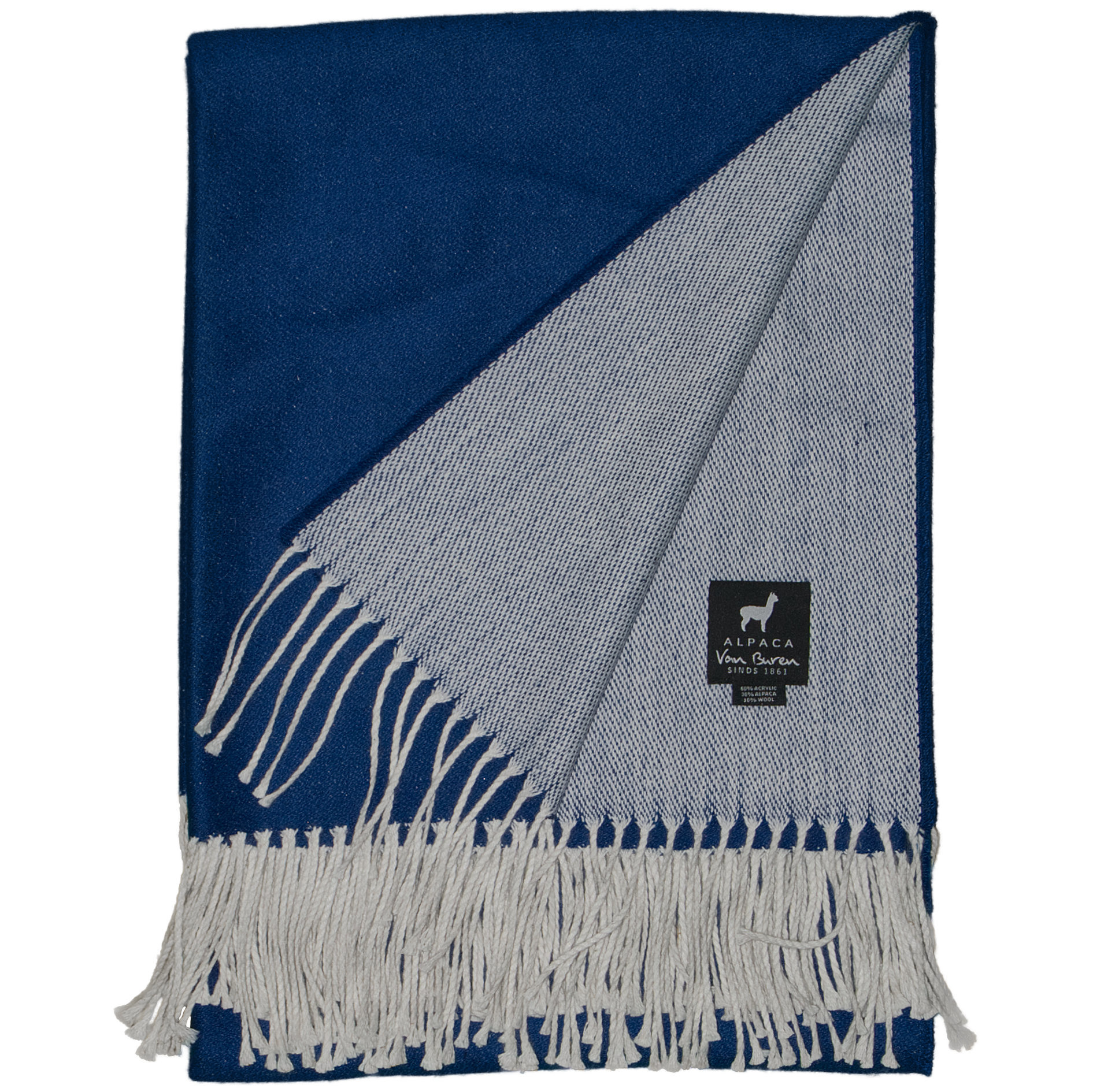 Alpaka Wolle Plaid | Blau | 175x135cm | Leicht