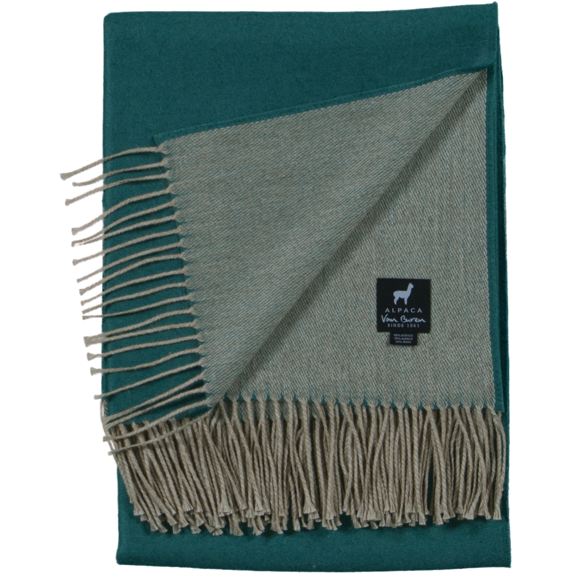 Alpaka Wolle Plaid | Türkis | 175x135cm | Leicht
