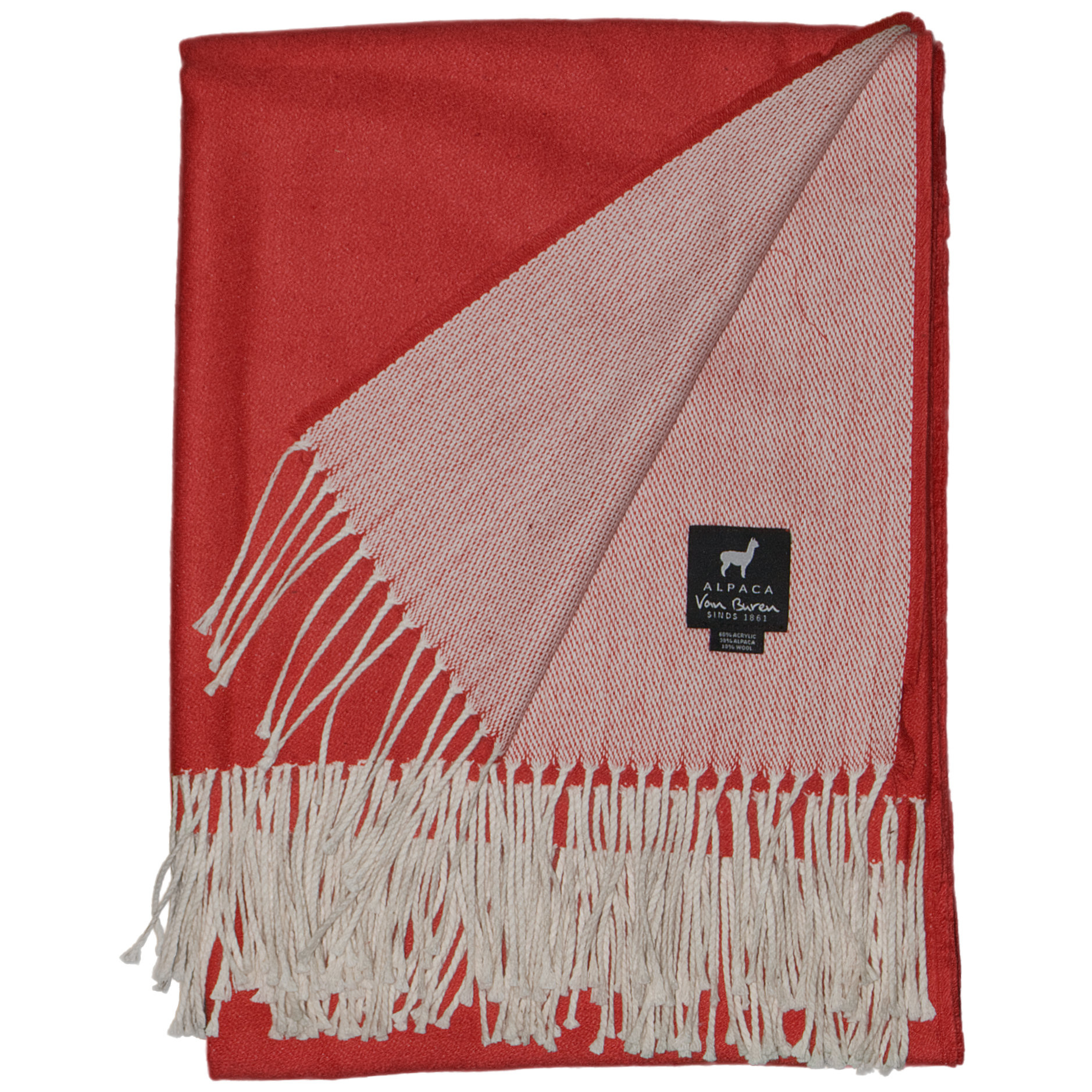 Alpaka Wolle Plaid | Rot | 175x135cm | Leicht