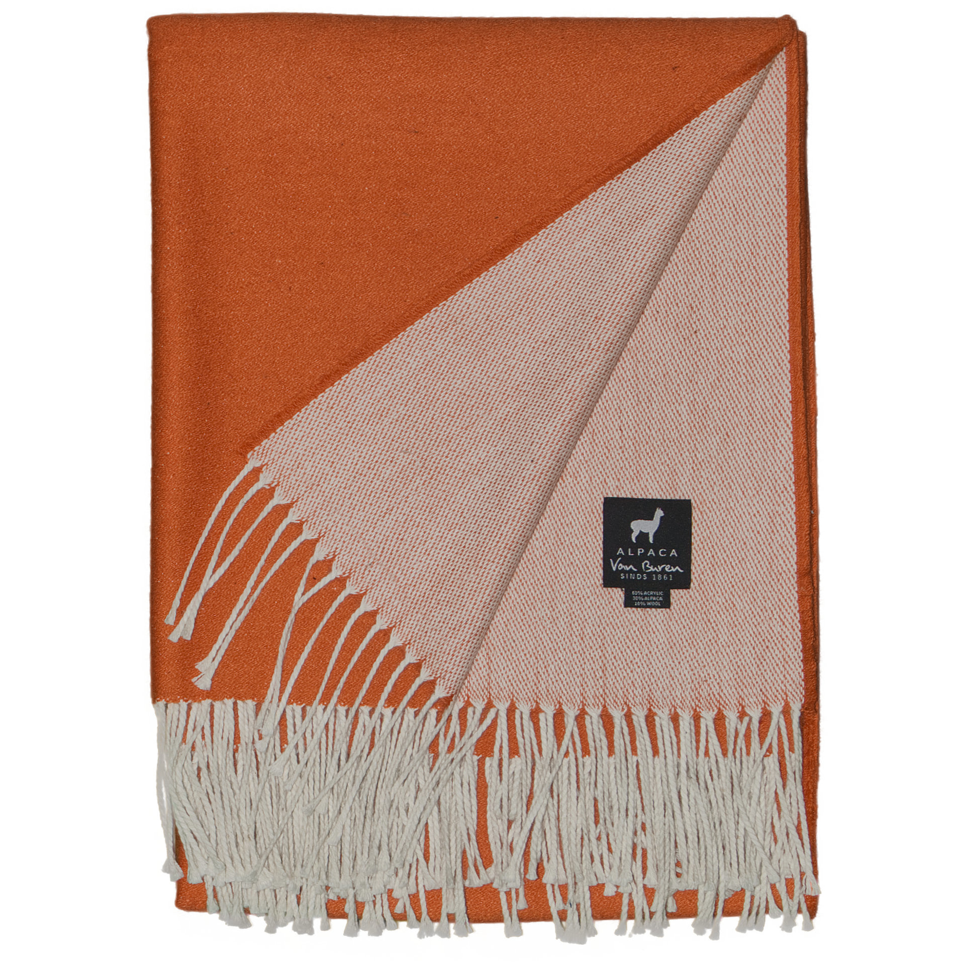 Alpaka Wolle Plaid | Orange | 175x135cm | Leicht
