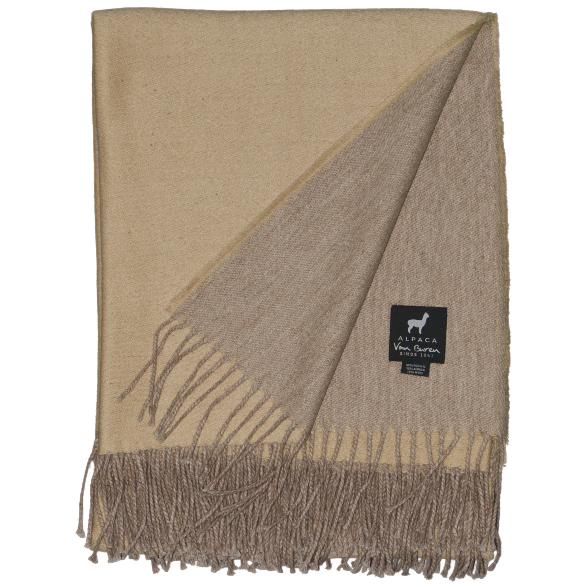Alpaka Wolle Plaid | Kamel | 175x135cm | Leicht