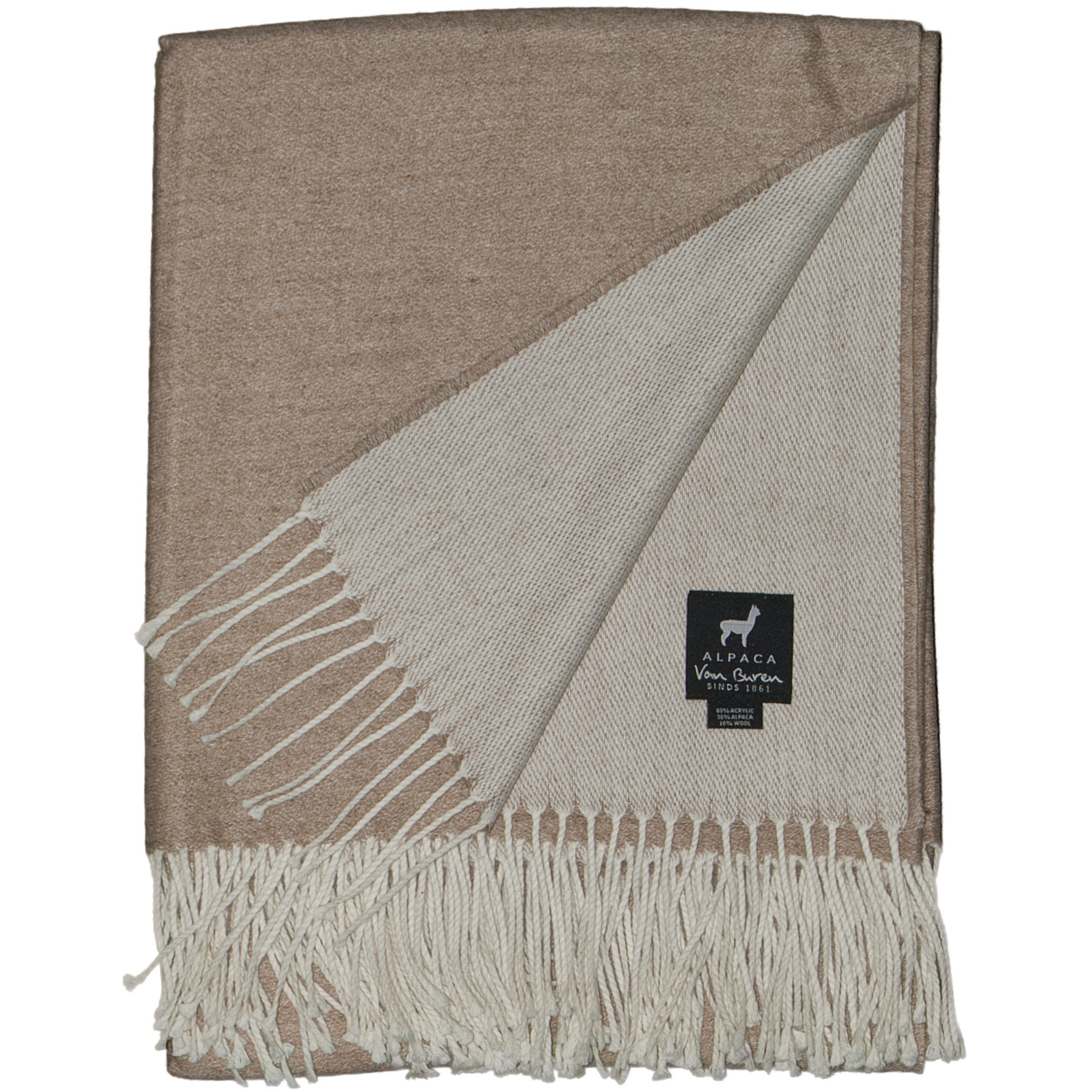 Alpaka Wolle Plaid | Beige | 175x135cm | Leicht