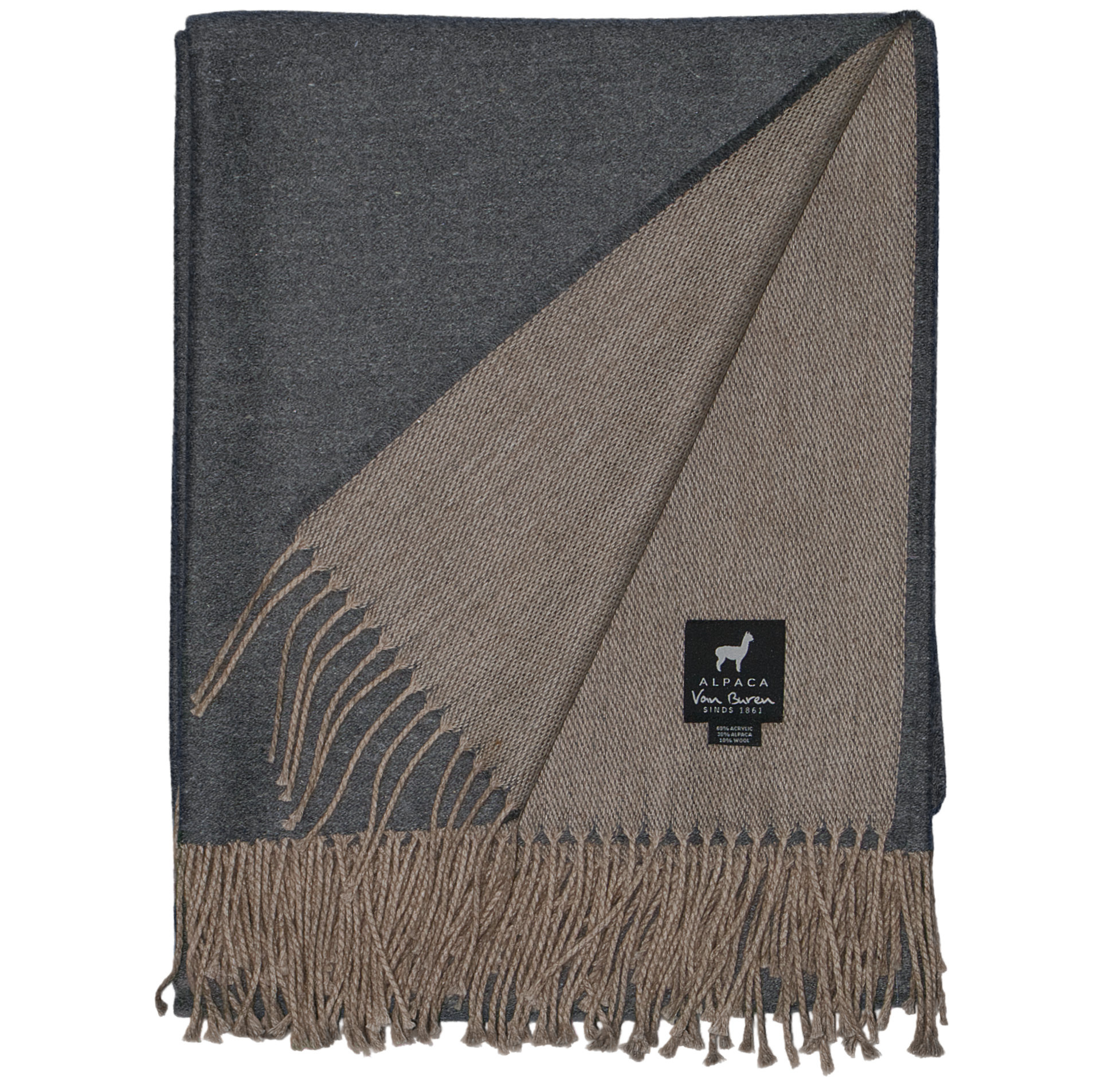 Alpaka Wolle Plaid | Grau | 175x135cm | Leicht