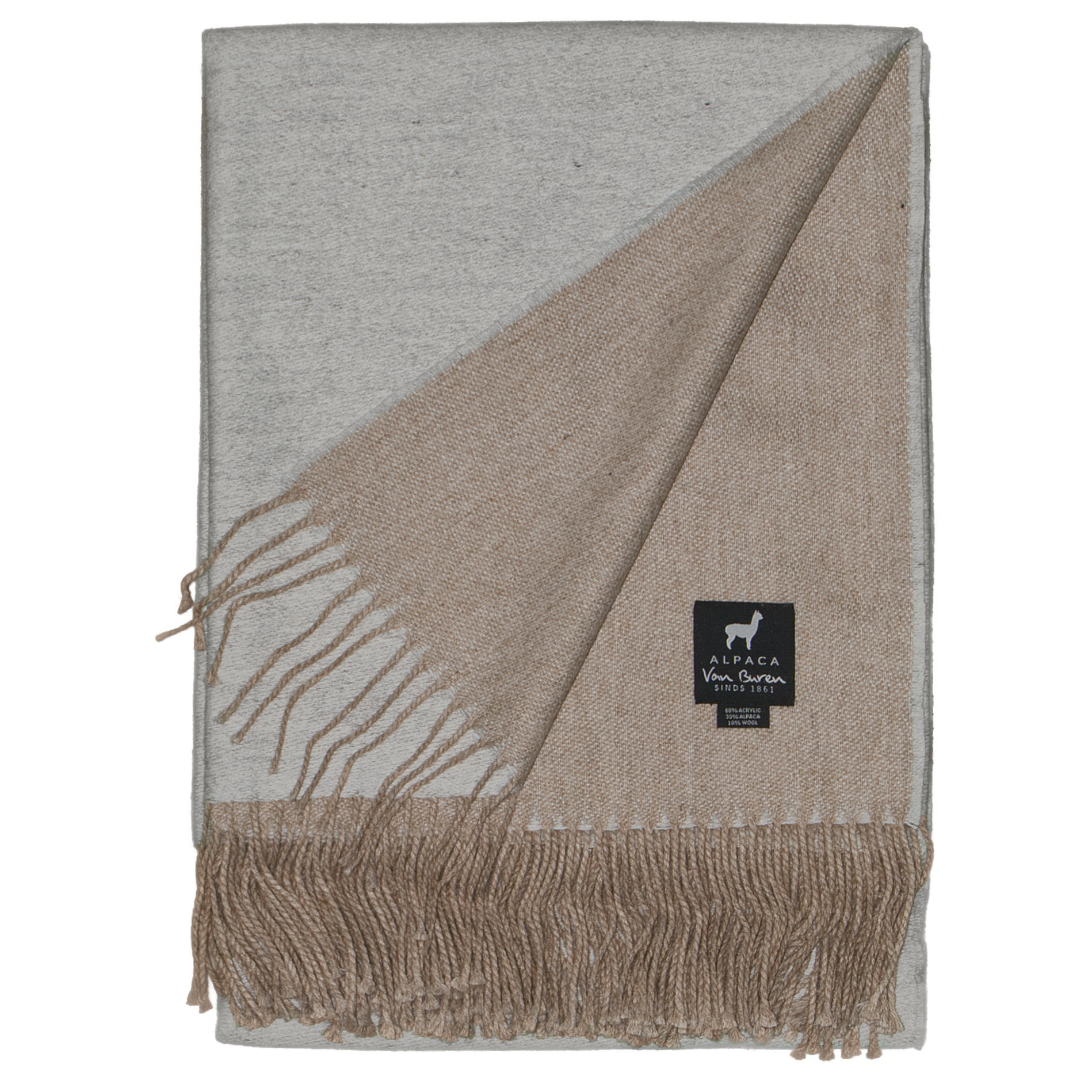 Alpaka Wolle Plaid | Hellgrau | 175x135cm | Leicht