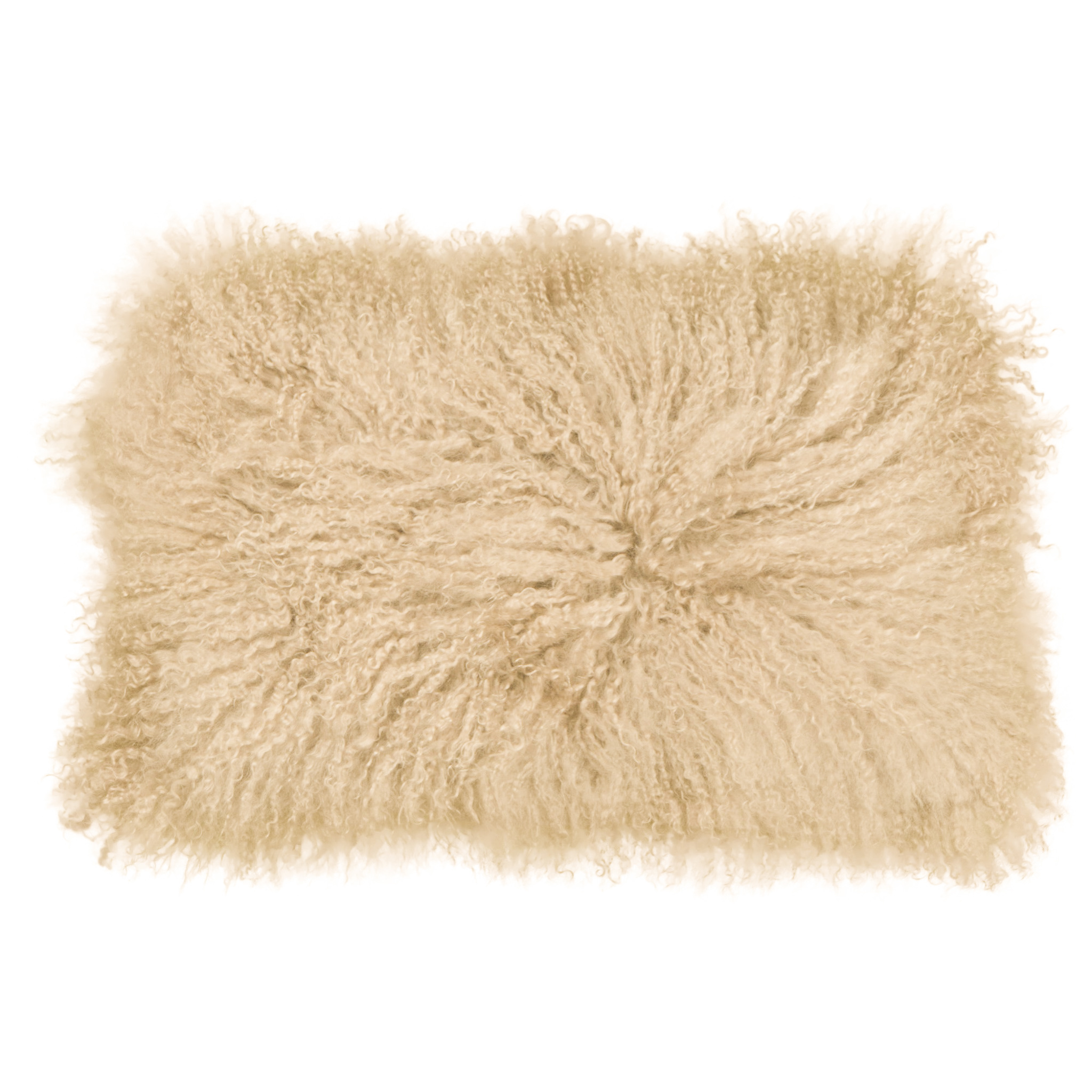 Tibet Schaffell Kissen - Kamel - 30x50cm