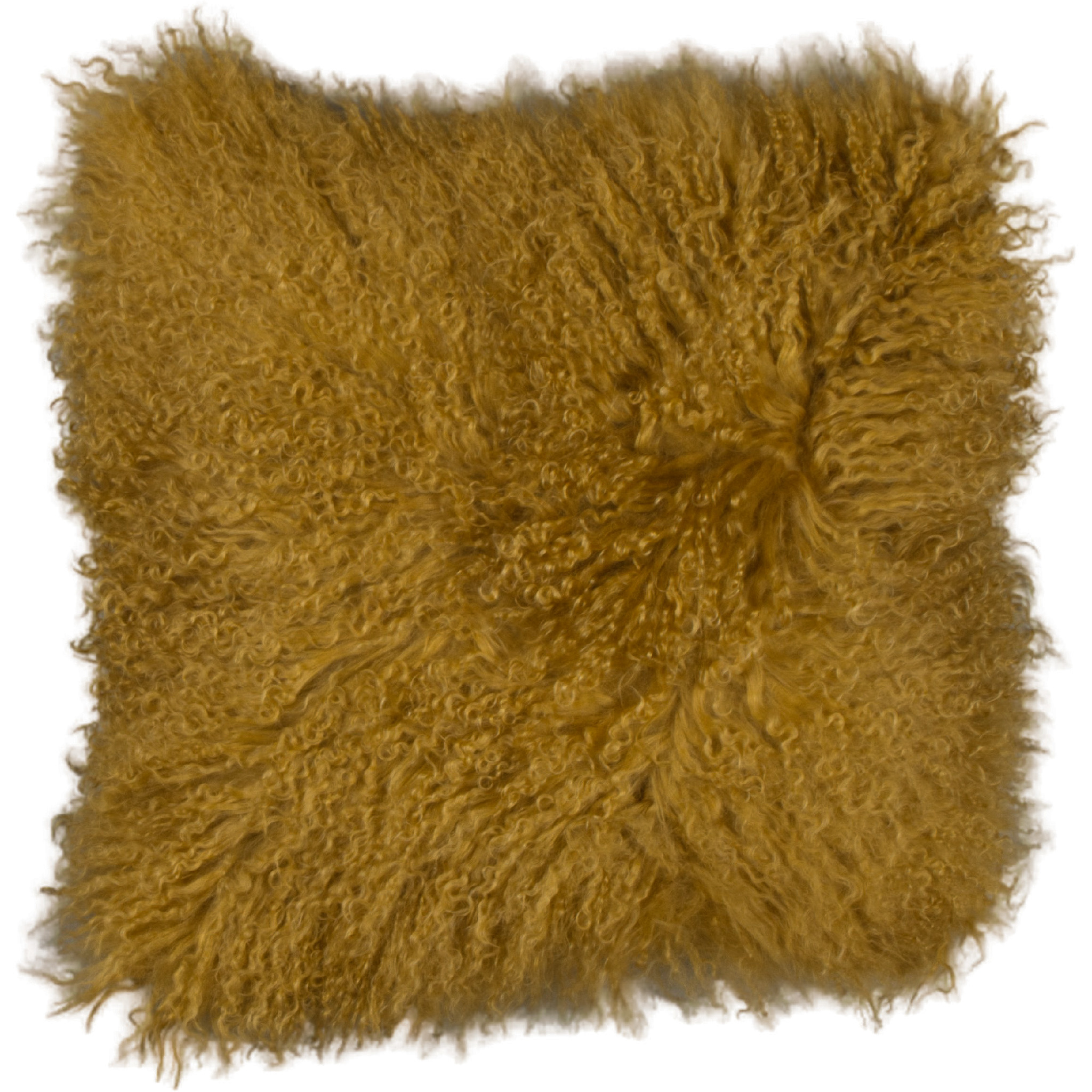 Tibet Schaffell Kissen - Ocker - 45x45cm