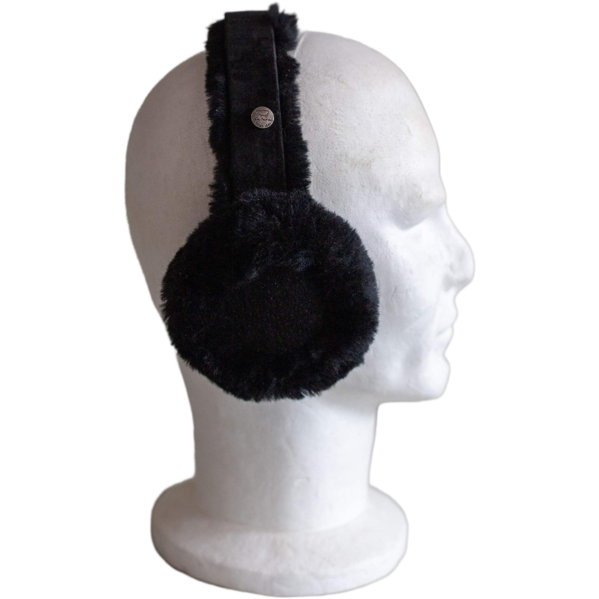 Lammfell Earmuff - Ohrenwärmer im Schwarz