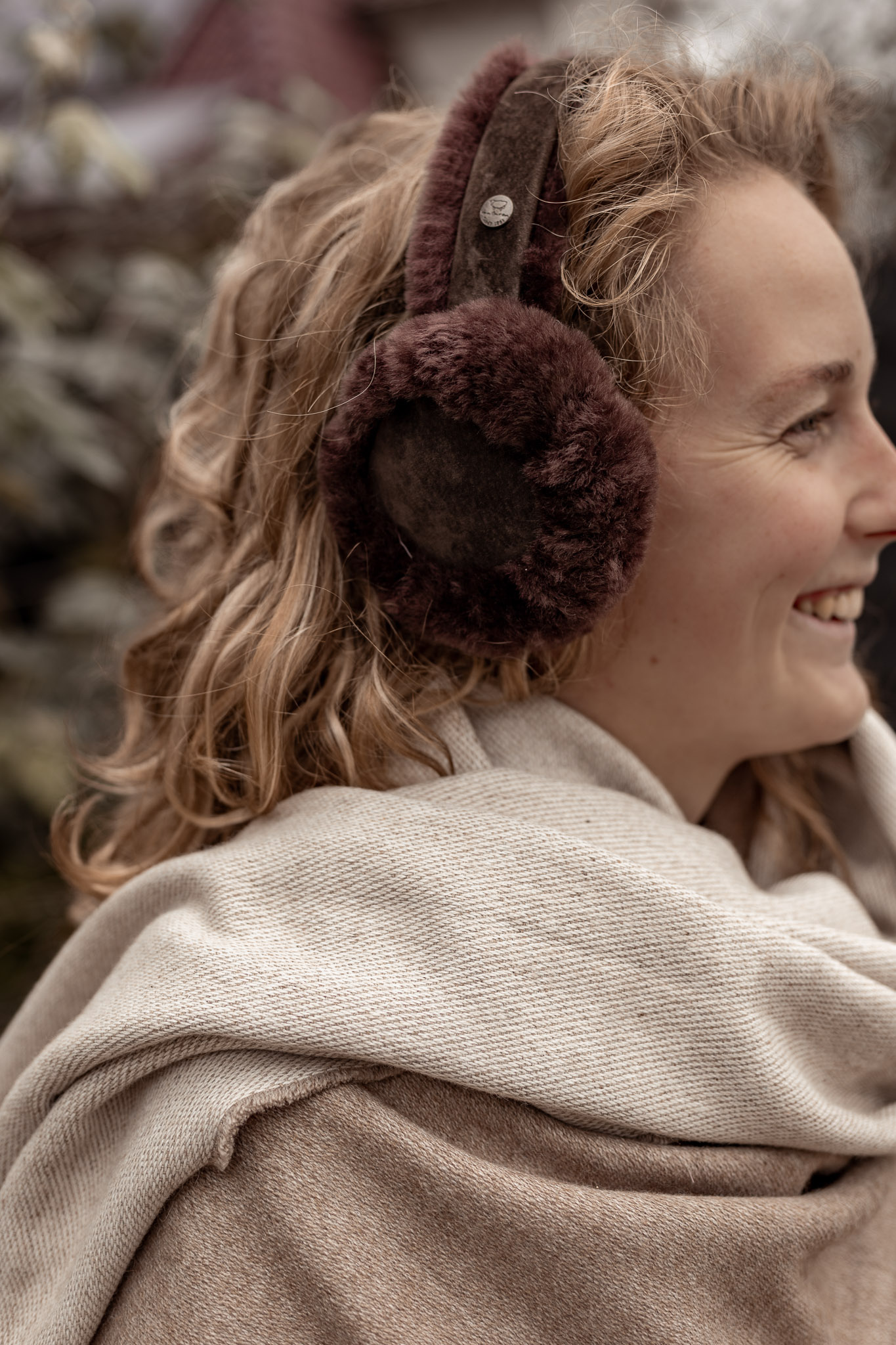 Lammfell Earmuff - Ohrenwärmer im Braun