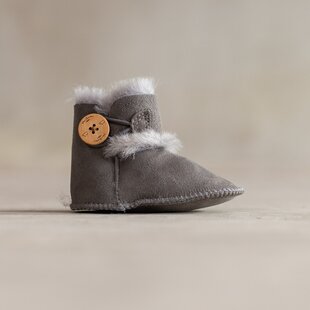 Babyschuhe aus Lammfell - Davin - Grau