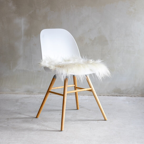 Van Buren seit 1861 Sitzkissen vom Island Schaffell in Weiß