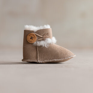 Babyschuhe aus Lammfell - Davin - Taupe