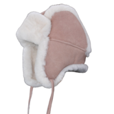 Baby- und Kindermütze aus Schaffell - Rosa