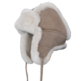 Baby- und Kindermütze aus Schaffell - Taupe
