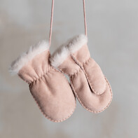 Van Buren seit 1861 Fäustlinge aus Schaffell für Babys und Kinder – Rosa