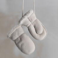 van Buren Fäustlinge aus Schaffell für Babys und Kinder – Weiß