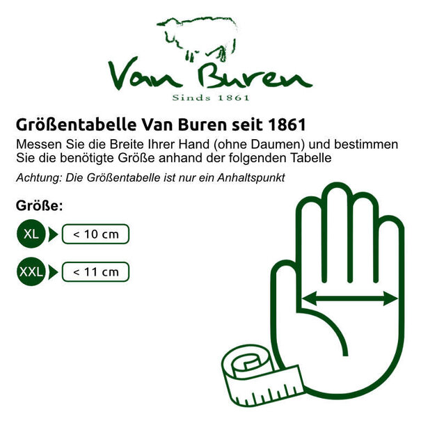 Van Buren seit 1861 Lammfell Herren Handschuhe - Schwarz