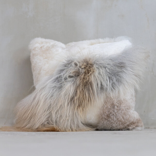 Van Buren seit 1861  Melange-Schaffellkissen – 50 x 50 cm