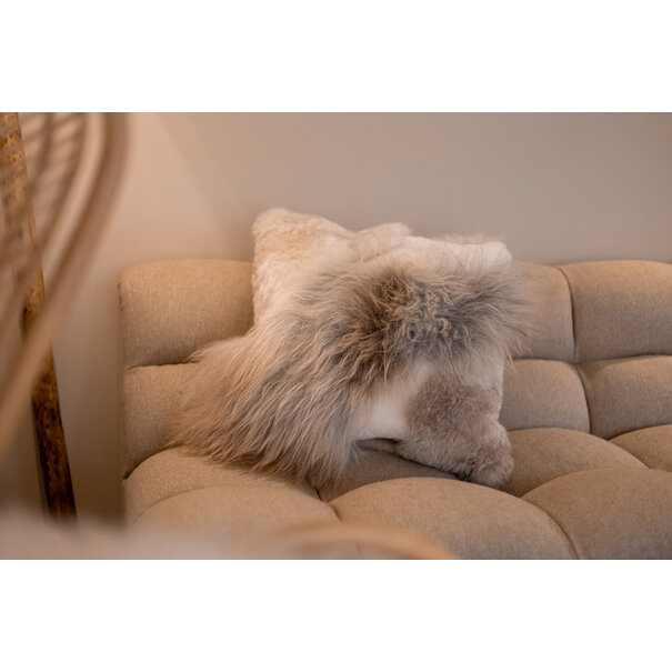 Van Buren seit 1861  Melange-Schaffellkissen – 50 x 50 cm