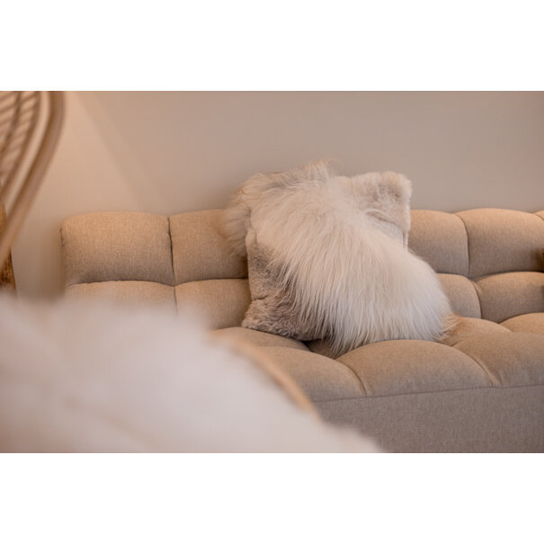 Van Buren seit 1861  Melange-Schaffellkissen – 50 x 50 cm