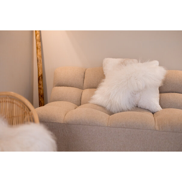 Van Buren seit 1861  Melange-Schaffellkissen – 50 x 50 cm