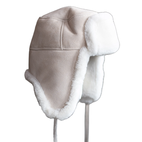 Van Buren seit 1861 Schaffell-Pilotenmütze Olaf – Weiß