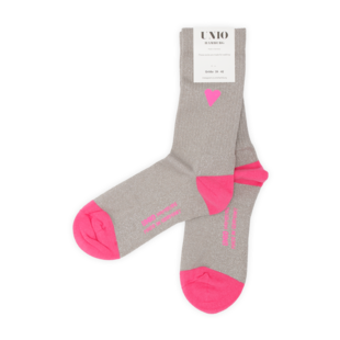 Glitzersocken - Herz silber/rosa