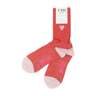 Glitzersocken - Herz Rot