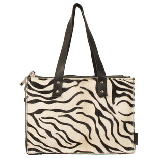 Handtasche aus rinderfell - Schwarz/zebra