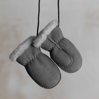 van Buren Fäustlinge aus Schaffell für Babys und Kinder –Grau