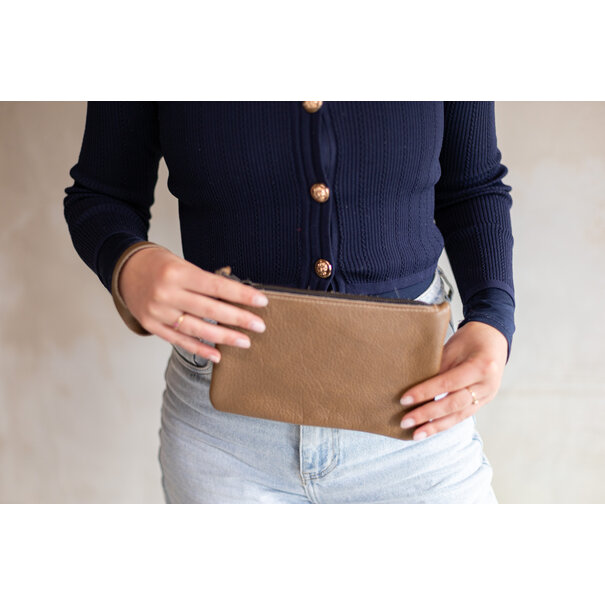 Van Buren seit 1861 Clutch - Zand leder
