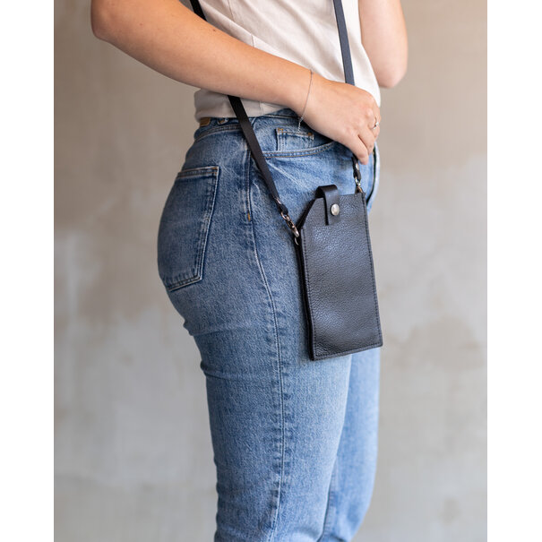 Van Buren seit 1861 Telefontasche - Schwarz leder