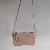 Crossbody clutch - Zand leder