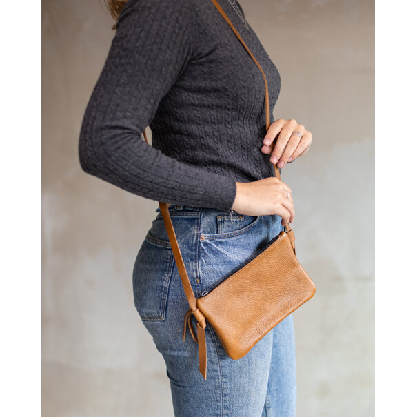 Van Buren seit 1861 Crossbody clutch - Cognac leder