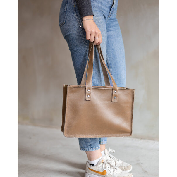 Van Buren seit 1861 Handtasche - Zand leder