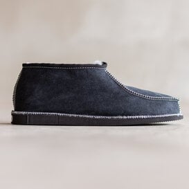 Lammfell Herren Hausschuhe - Classic - Kamel/grau