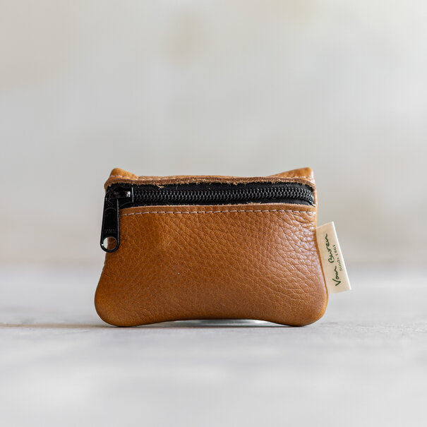 Van Buren seit 1861 Brieftasche mit Reißverschluss - cognacfarbenes Leder