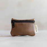 Brieftasche mit Reißverschluss - Sandfarbenes Leder