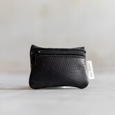 Brieftasche mit Reißverschluss - Schwarzes Leder