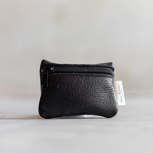 Van Buren seit 1861 Brieftasche mit Reißverschluss - Schwarzes Leder