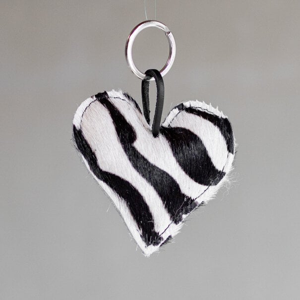 Van Buren seit 1861 Schlüsselanhänger Herz gefüllt - Zebra