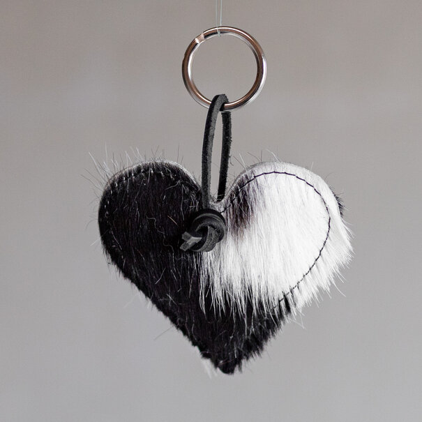 Van Buren seit 1861 Schlüsselanhänger Herz gefüllt - Schwarz/weiß