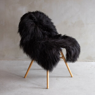 Isländisches Schaffell Schwarz - ca. 116x72cm - SVV-532