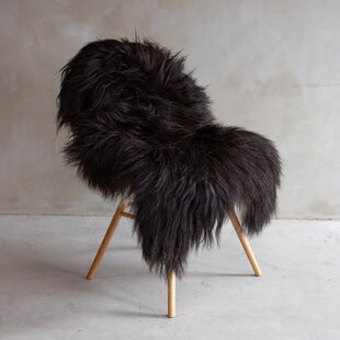 Isländisches Schaffell Schwarz - ca. 126x73cm - SVV-529