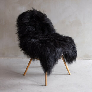 Isländisches Schaffell Schwarz - ca. 110x83cm - SVV-530