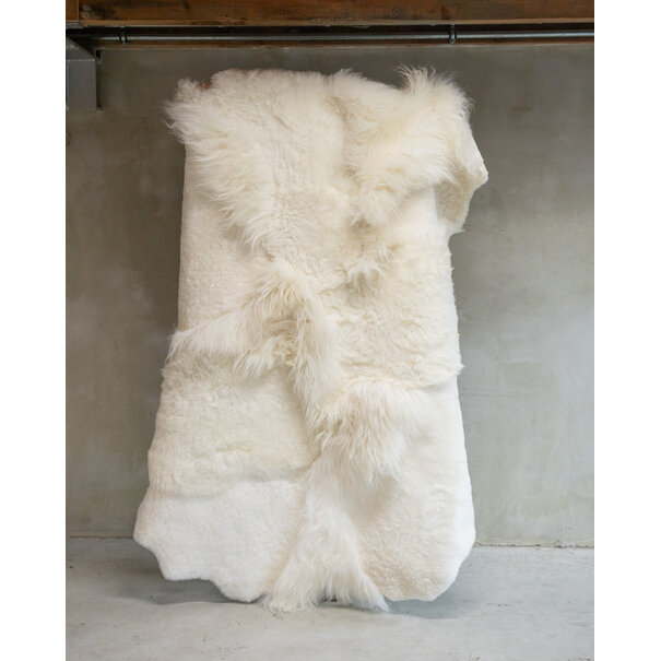 Van Buren seit 1861 Einzigartig fotografiertes Schaffell-Multilayer-Teppich Weiß ca. 180x120cm - SKM-123
